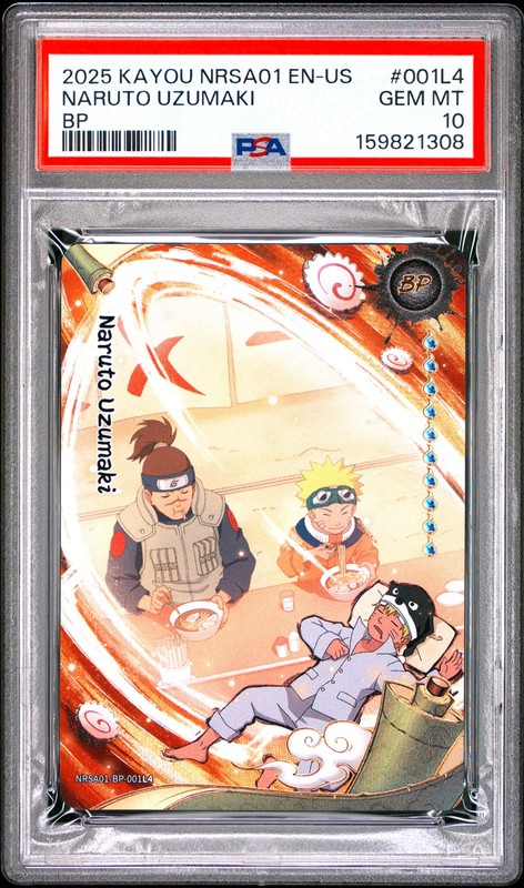 2025 KAYOU NARUTO NRSA01-BP-001L4 Series 1 Heaven Scroll Naruto Uzumaki PSA 10