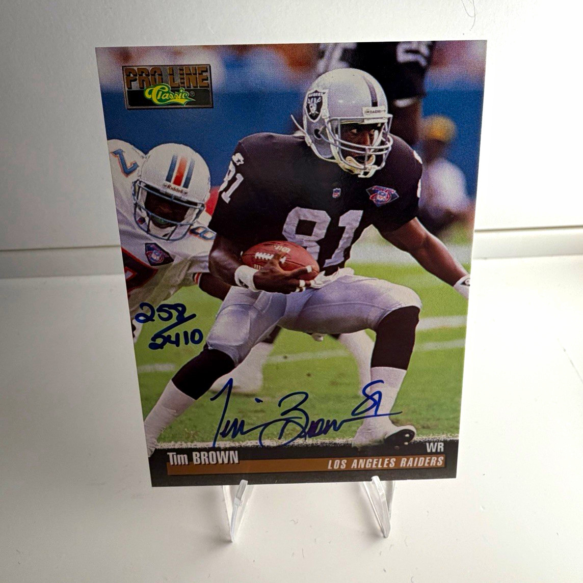 1995 Classic Pro Line Tim Brown Los Angeles Raiders Auto Hard Signed SSP
