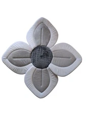 Blooming Baby Bath Lotus Flower Bathtub Insert Infant Pad Sink Gray White Treads