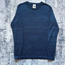 Mens S.N.S Herning Els Cotton Pullover Jumper Fishermans Style Navy Blue Medium 