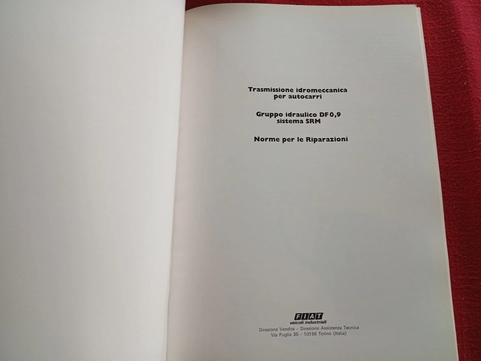 Autocarri FIAT IVECO Gruppo Idraulico DF0,9 Sistema SRM  NORME RIPARAZIONI 1976 - Immagine 2 di 4