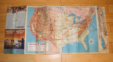 American Airlines Route map 1930's Brochure by H.M. Gousha World's Fair ephemera