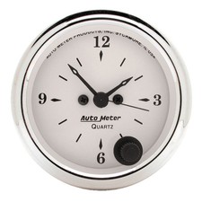 Autometer 1686 Old Tyme White Series 2-116 12 Hour Clock Gauge