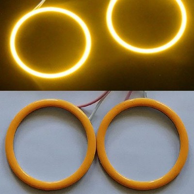 Small 4X 40mm 4Watt Super Bright Amber COB LED Angel Eyes Halo Ring Light 9-23V