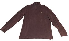Mens POLO RALPH LAUREN brown ribbed knit sweater LARGE pull over shirt top solid