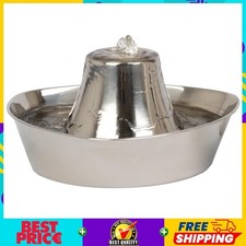 PetSafe Seaside Stainless Pet Fountain Quiet Motor Dual Filtration Rust Resistnt