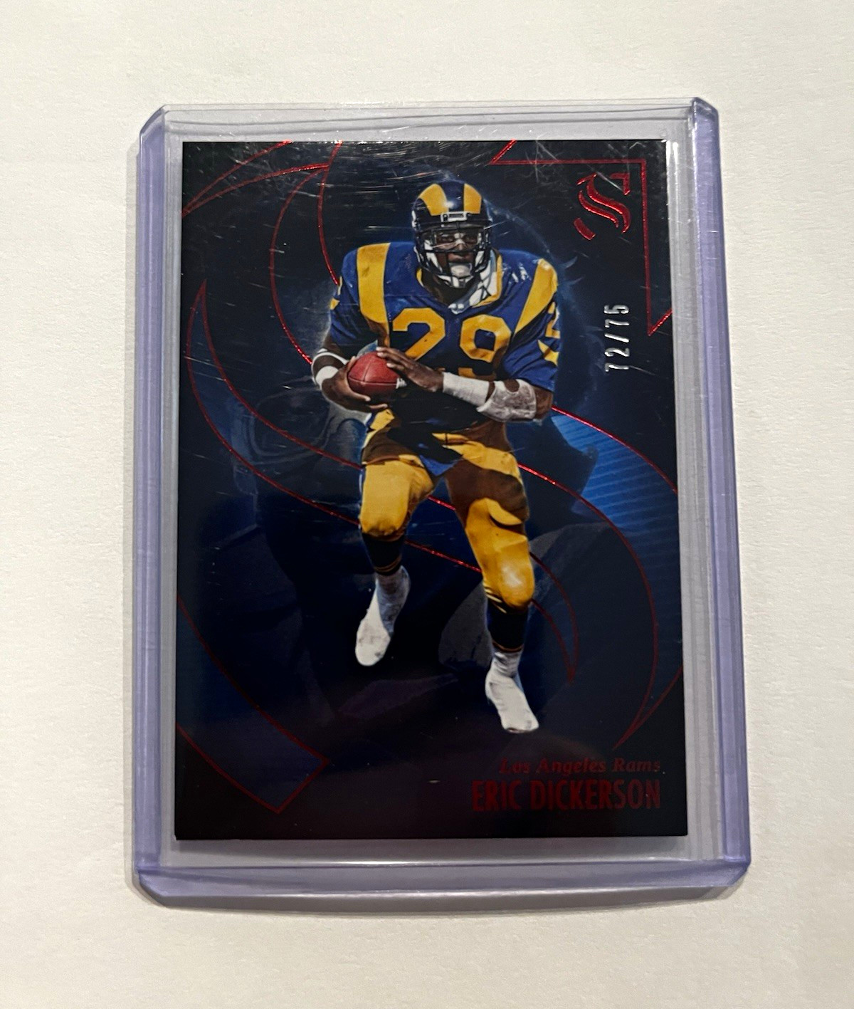 Panini Silhouette 2025 Eric Dickerson #75 Red Parallel /75 Los Angeles Rams