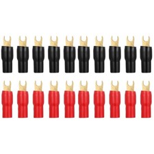 4GA Strip Spade Terminal Fork Adapters Crimp Barrier Speaker Wire 20 PCS