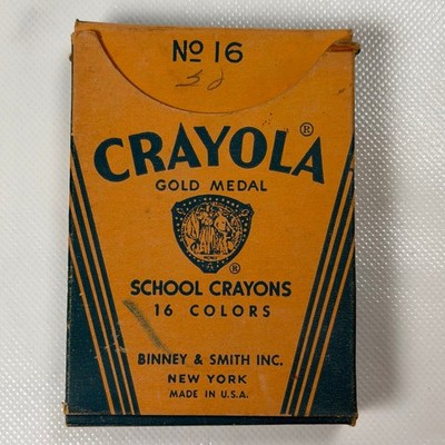 Vintage Crayola No 16 Gold Medal School Crayons 16 Colors Used