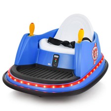12V Electric Kids Ride On Bumper Car with Flashing Lights for Toddlers-Blue - Co