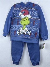 The Grinch 2 Piece Hoodie And Sweatpants Set Boys Toddler Size 3T