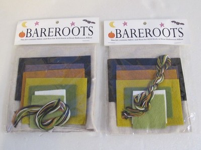 (2) Bareroots Felt Kit Sealed Trick or Treat Halloween Pillow #235 NO PATTERN