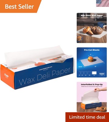 Durable 15 x 10.75'' Grease-Proof Wax Paper Sheets   1000 Count for Every Kitchen