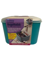 Eagle Craftstor MEGAMODULE Sewing Craft Storage Organizer Bin Teal Vtg Box NEW