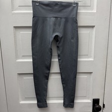 SET Active Leggings Small Gray High Rise Seamless Rib Panel Athletic Yoga
