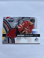 25-26 SP Game Used 4 Nations Face-Off Fabrics Jersey Card Devon Toews