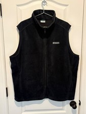 Columbia Men's Fleece Vest Full Zip Size L Black Excellent Condition