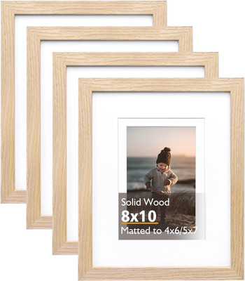 8X10 Picture Frame Natural, Solid Wood Frames with Acrylic Plexiglass