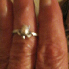 Silver 900 Turtle Design Round Band Ring Size 8 Full Finger No Stone