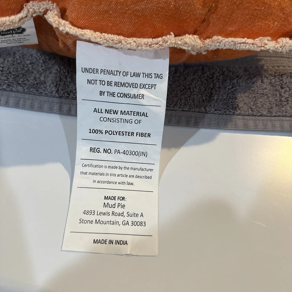 Mudpie Fall Halloween Jack O Lantern Orange Pumpkin Shape Pillow 18x15.5 - Image 4 of 4