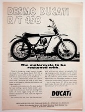 Vintage Ducati R/T 450 Motorcycle Desmo Magazine Ad Berliner Motor Corp
