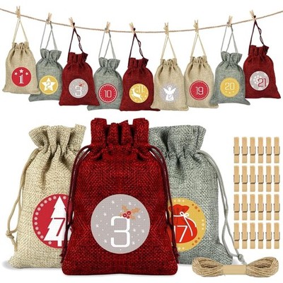 Adventskalender Säckchen, Stoffbeutel, DIY, wiederverwendbar, Weihnachten