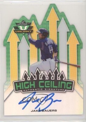 2014 Leaf Valiant High Ceiling Green Prismatic Jake Bauers #HC-JB1 Auto 01lu