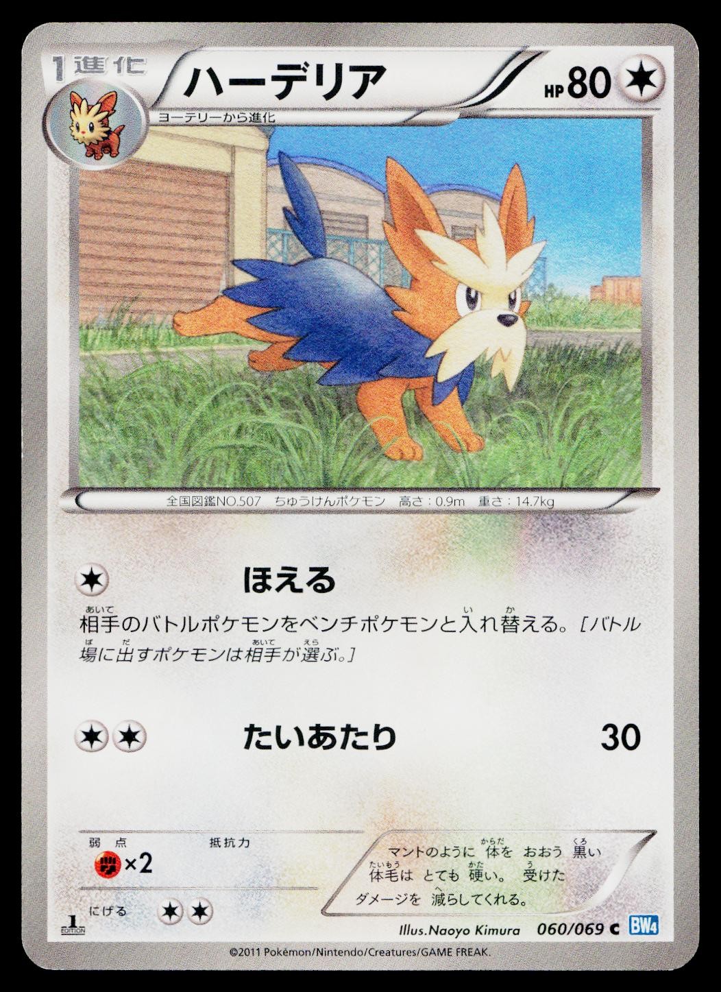 Herdier 060/069 Common Dark Rush Pokemon Japanese Near Mint
