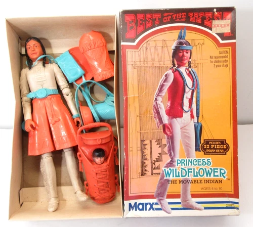 Marx Best of The West Princess Wildflower Indian Doll in Box Vintage 1974