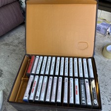 huge lot tape cassettes with BMI carrying case classic rock pop country mix
