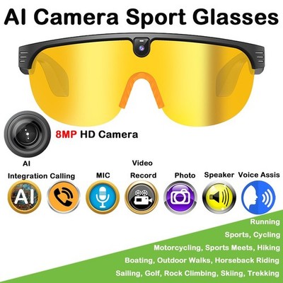 AI smart glasses with earphone and camera and Image and video translate