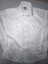 vintage mesquite Western Shirt Men  s 17X35 Snap Front Pearl Buttons Long Sleeve