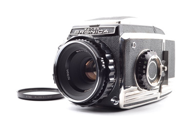 RARE!!!【Top Mint】ZENZA BRONICA S2 + Nikon NIKKOR-P 75mm f/2.8 From Japan #2256
