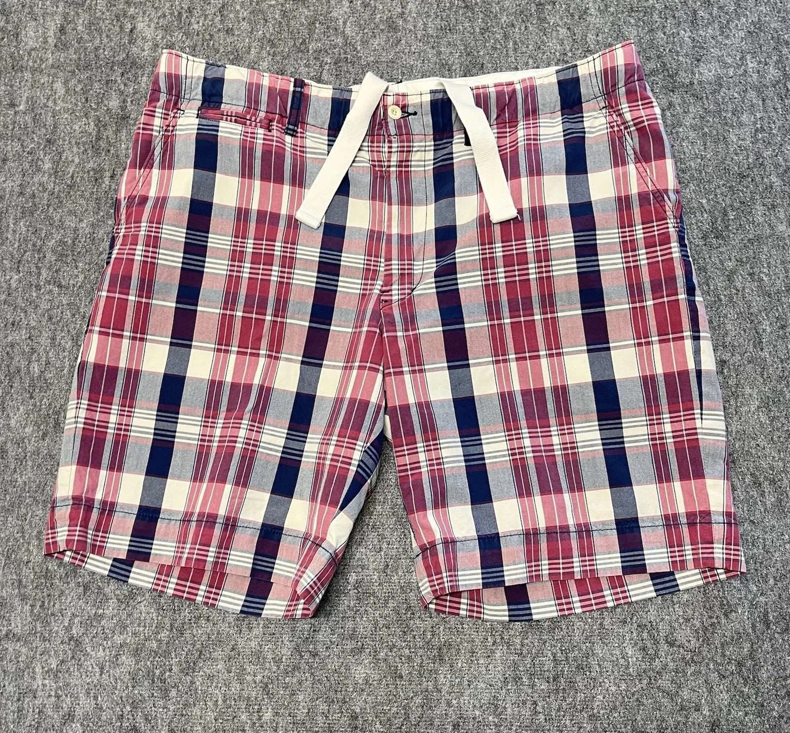 Polo Ralph Lauren Shorts Mens 40 Inseam 10” Plaid Red Blue Chino Cotton Golf