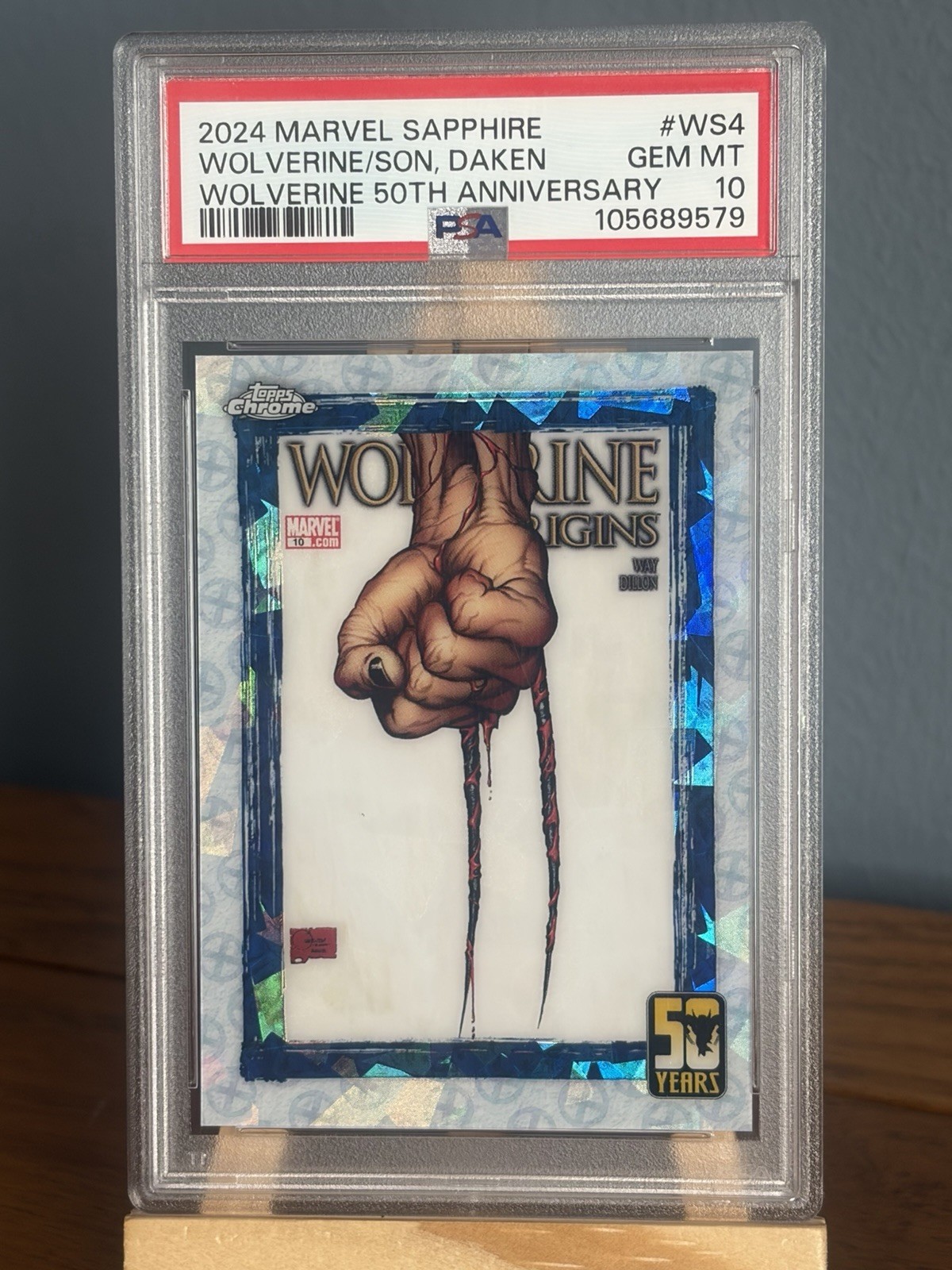 2024 MARVEL SAPPHIRE #WS4 WOLVERINE SON, DAKEN WOLVERINE 50TH ANNIVERSARY PSA 10