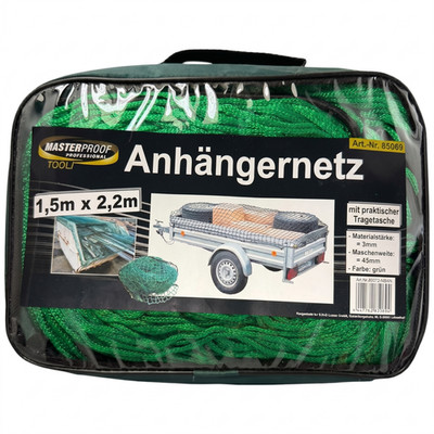 Anhängernetz Ladungssicherungsnetz Schutznetz 1,5x2,2m Anhänger Netz Tragetasche