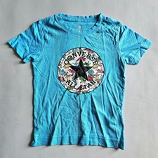 Converse All Stars Chuck Taylor T-Shirt Blue Kids 3-4 Years Boys Girls Cotton