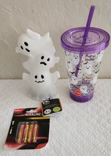 Ghosts Lot: Motion-Activated Table Display w/Lights & Sounds  & Light-Up Tumbler