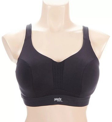 PANACHE Sport NonPadded Sports Bra UK 34G USA 34I Black Wired Endurance 5022 NWT