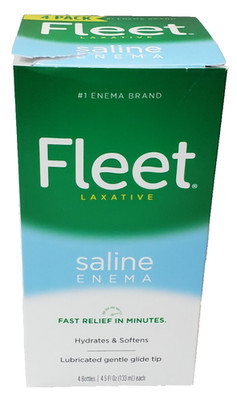 Fleet Laxative Saline Enema for Adult Constipation, 4 Bottles 4.5 fl oz