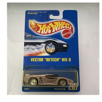 Hot Wheels Vector Avtech WX-3 Silver 1:64 Diecast Car Blue Card Unopened #207