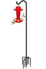Tall Shepherds Hook for Outdoor, 108 Inch Bird Feeder Pole with 7 Prongs Base...
