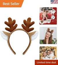 Reindeer Antlers Headband - Animal Ears Headbands Fluffy Realistic Deer Antle...