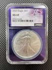 2025 $1 American Silver Eagle NGC MS69 Bea Purple Core