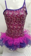 Dance Costume Curtain Call E1062 Medium Child Pink Tutu Jazz Sequin