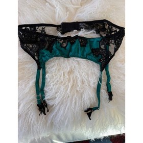 AGENT PROVOCATEUR SOIREE NAYELI 4 Piece Green 100% Silk Lingerie Set 36D/4/4/4