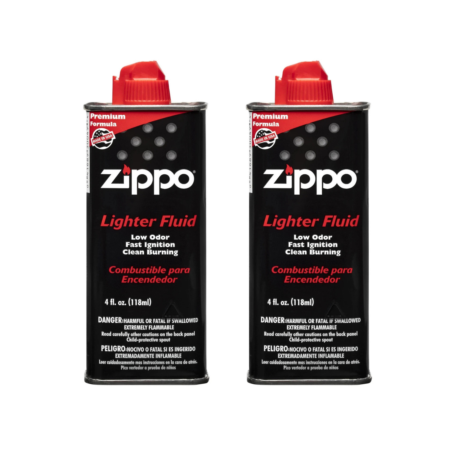 Fluid 4oz 118ml Genuine Fuel For Zippo Lighters, Pack Of 2
