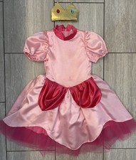 Princess Peach Classic Pink Girls Costume 120 Size 6-7 Super Mario Brothers Cute