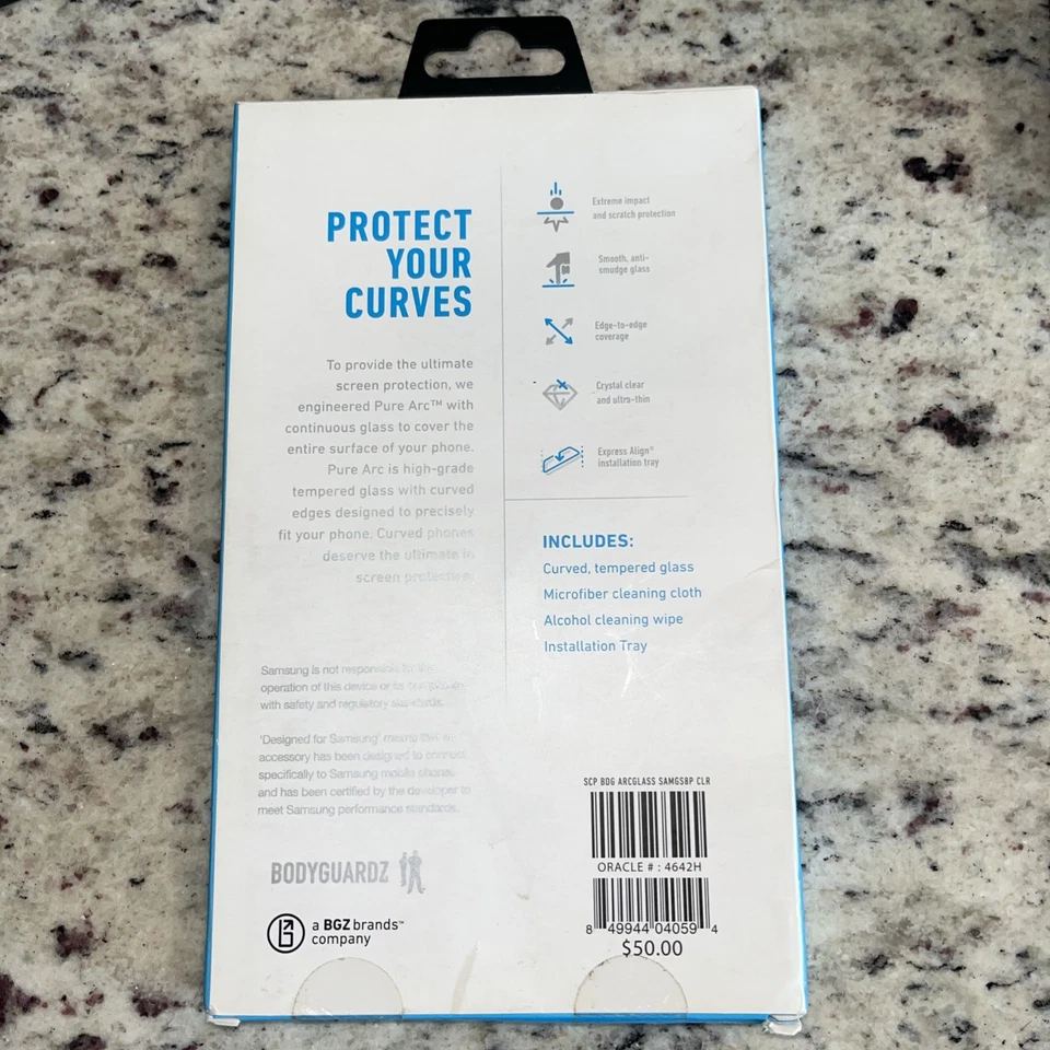 BodyGuardz Pure Arc Samsung Galaxy S8+, S8 Plus, vidrio templado curvo Foto 2 de 2