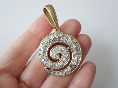 Pierre Lang Gold-Colored Pendant With Rhinestones Spiral 24.6 G/5.8 X 3.3 Cm